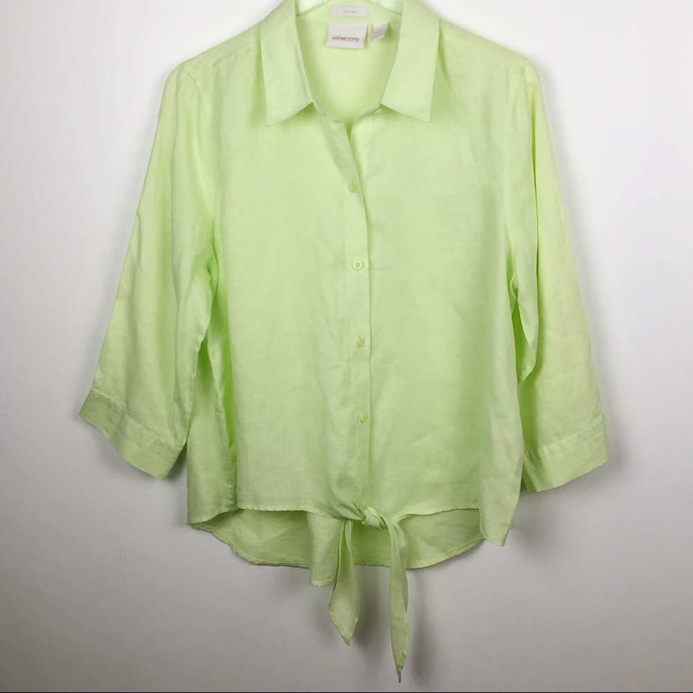 Lime green 100% linen top.